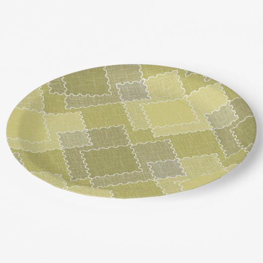 Texturierte Patchwork-Patchwork mehrfarbige Flicke Pappteller (Schrägansicht)