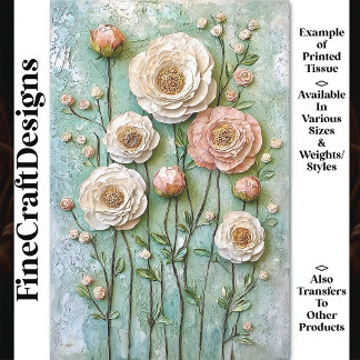 Texturierte Peonings, Hütte Garten BDR6 Decoupage Seidenpapier