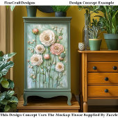 Texturierte Peonings, Hütte Garten BDR6 Decoupage Seidenpapier