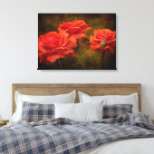 Texturierte Pfirsichfarben Rose, Stretch Canvas Pr Leinwanddruck (Insitu (Schlafzimmer))