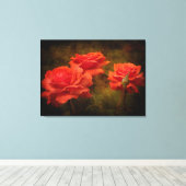 Texturierte pfirsichfarbene Rose Canvas drucken Leinwanddruck (Insitu (Holzboden))