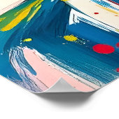 Texturierte Pinselstriche Abstrakte Buddha-Malerei Poster (Ecke)