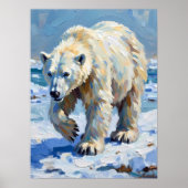 Texturierte Polarbärmalerei Poster (Vorne)