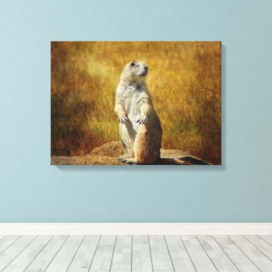 Texturierte Prärie Dog Canvas Print Leinwanddruck (Insitu (Holzboden))