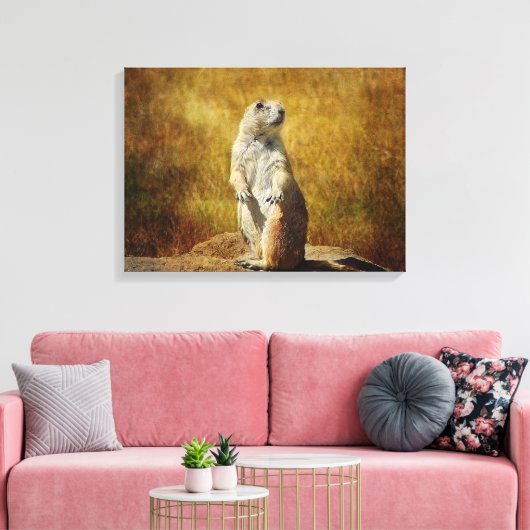 Texturierte Prärie Dog Canvas Print Leinwanddruck (Insitu (Wohnzimmer))