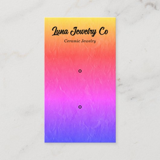 Texturierte Rainbow-2-Button-Schmuck-Visitenkarte Visitenkarte (Vorderseite)