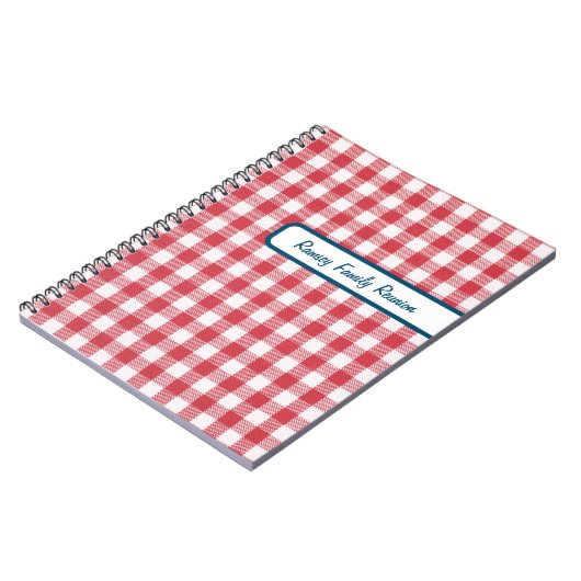 Texturierte Red & White Gingham Kariert Family Wie Notizblock (Linke Seite)