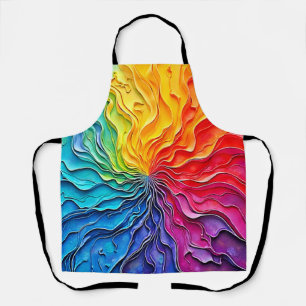 Texturierte Regenbogen-Swirbel-Kunst Schürze