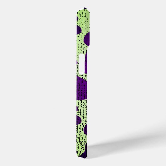 Texturierte Retro Lila Spots iPhone Case (Rückseite / Rechts)