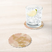 *~* Texturierte rosa Glitzer gestört Golden Untersetzer (Vor Ort)