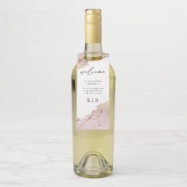 texturierte Rose Gold Hochzeitszange Flaschenanhänger