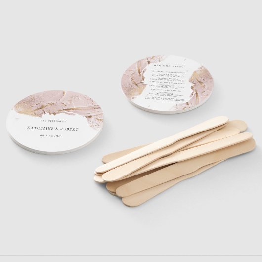 texturierte Rose Gold Imitat-Folie Hochzeit Fächer (Non-assembled)