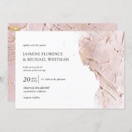 texturierte Rose Gold Imitate Folie Einladung Hoch