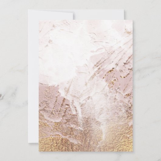 texturierte Rose Gold Imitate Folie elegant Hochze Einladung (Rückseite)