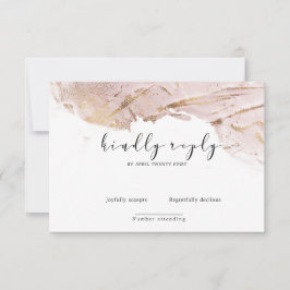 texturierte Rose Gold Imitate Folie Elegante RSVP  Karte