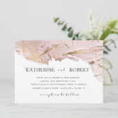 texturierte Rose Gold Imitate Folie Moderne Hochze Einladung (Stehend Vorderseite)