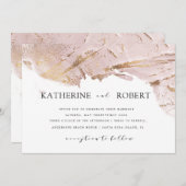 texturierte Rose Gold Imitate Folie Moderne Hochze Einladung (Vorne/Hinten)