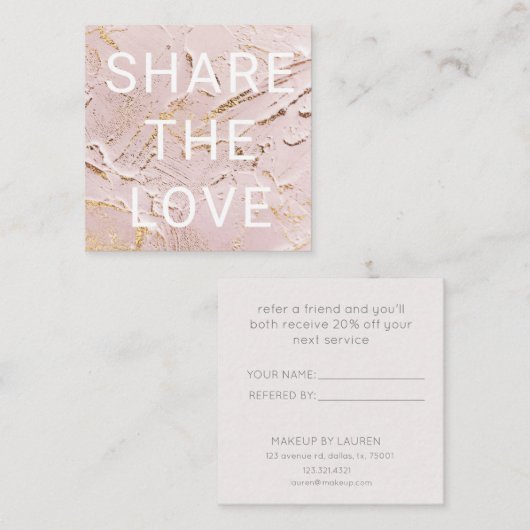 texturierte Rose Gold Imitate Folie moderne Loyalt Quadratische Visitenkarte (Vorne/Hinten)