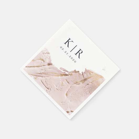 texturierte Rose Gold Moderne Hochzeit Papier Napk Serviette (Ecke)