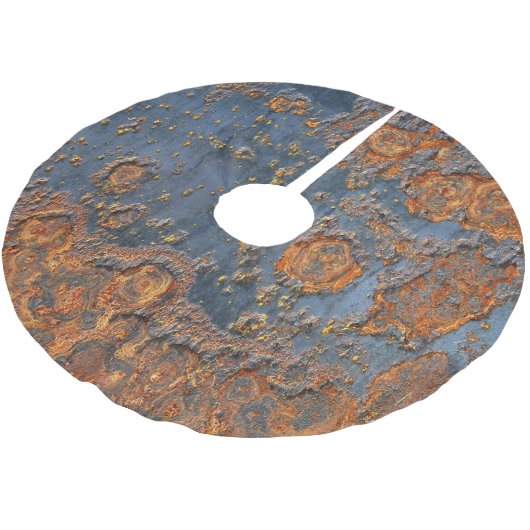 Texturierte rostfreie Metall Hintergrund. Polyester Weihnachtsbaumdecke (Schrägansicht)