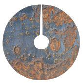 Texturierte rostfreie Metall Hintergrund. Polyester Weihnachtsbaumdecke (Vorderseite)