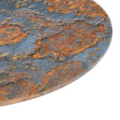 Texturierte rostfreie Metall Hintergrund. Schneidebrett (Ecke)