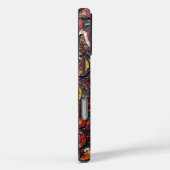 Texturierte Rot- und Gold-Wirbel Case-Mate iPhone Hülle (Rückseite / Rechts)