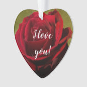 Texturierte Rote Rose Akrylverzierung Ornament (Vorderseite)