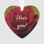 Texturierte Rote Rose Akrylverzierung Ornament (Vorderseite)