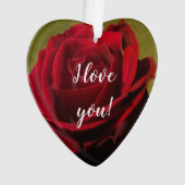 Texturierte Rote Rose Akrylverzierung Ornament (Vorderseite)