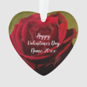 Texturierte Rote Rose Akrylverzierung Ornament (Rückseite)