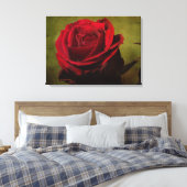 Texturierte Rote Rose - Leinwand (Insitu (Schlafzimmer))