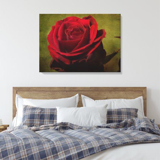 Texturierte Rote Rose - Leinwand (Insitu (Schlafzimmer))