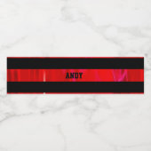 Texturierte rote und schwarze Streifen Wasserflaschenetikett (Einzelnes Label)