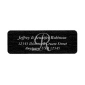 Texturierte schwarze Rustikale Monogramm-Rücksende (Vorne)