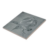 Texturierte Silver Rosenknospe Floral Art Tile Fliese (Seite)