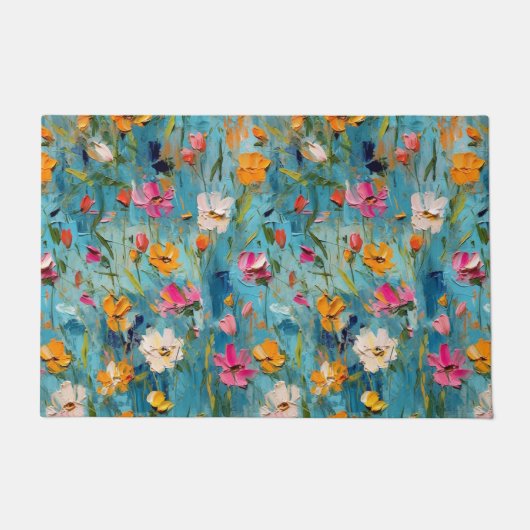 Texturierte Sommer-Blume 2 Fußmatte (Vorderseite)