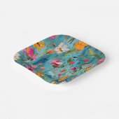 Texturierte Sommer-Blume Papierboxen Pappteller (Gewinkelt)