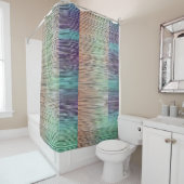 Texturierte Streifen in gedämpften Tönen Duschvorhang (Beispiel)