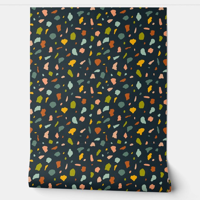 Texturierte Terrazzo-Fußketten - Marine Tapete (Abrollen)