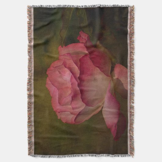 Texturierte tiefe rosa Rosenknochen Decke (Vorderseite Vertikal)