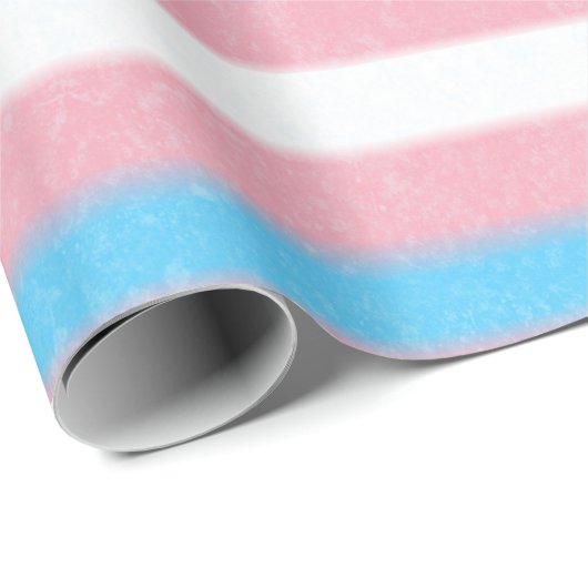 Texturierte Transgender-Flag-Farbstreifen Geschenkpapier (Rolleneckpunkt)