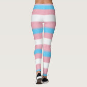 Texturierte Transgender-Flag-Farbstreifen Leggings (Rückseite)