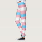 Texturierte Transgender-Flag-Farbstreifen Leggings (Links)