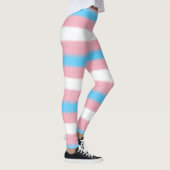 Texturierte Transgender-Flag-Farbstreifen Leggings (Rechts)