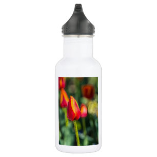 Texturierte Tulip Garden Stainless Steel Wasserfla Edelstahlflasche