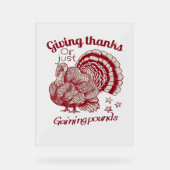 Texturierte Türkei Zeichnete in Reiches Rotes Sepi Acrylschild (Vorderseite)