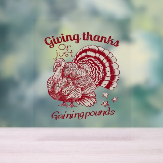 Texturierte Türkei Zeichnete in Reiches Rotes Sepi Acrylschild (Neutral)