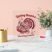 Texturierte Türkei Zeichnete in Reiches Rotes Sepi Acrylschild (Hochzeit)