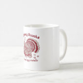 Texturierte Türkei Zeichnete in Reiches Rotes Sepi Kaffeetasse (VorderseiteRechts)